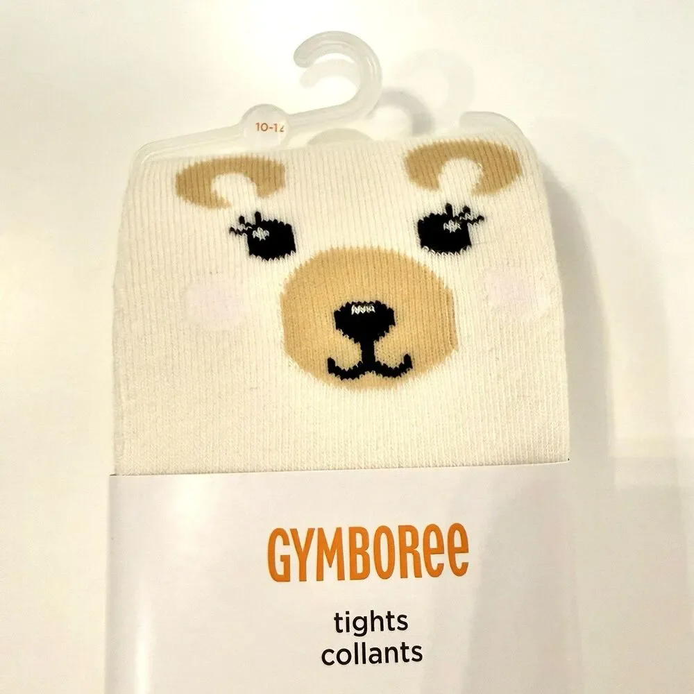 NWT Gymboree Sz 10/12 XL Polar Bear Knees Tights Cream Winter Nordic Adventure